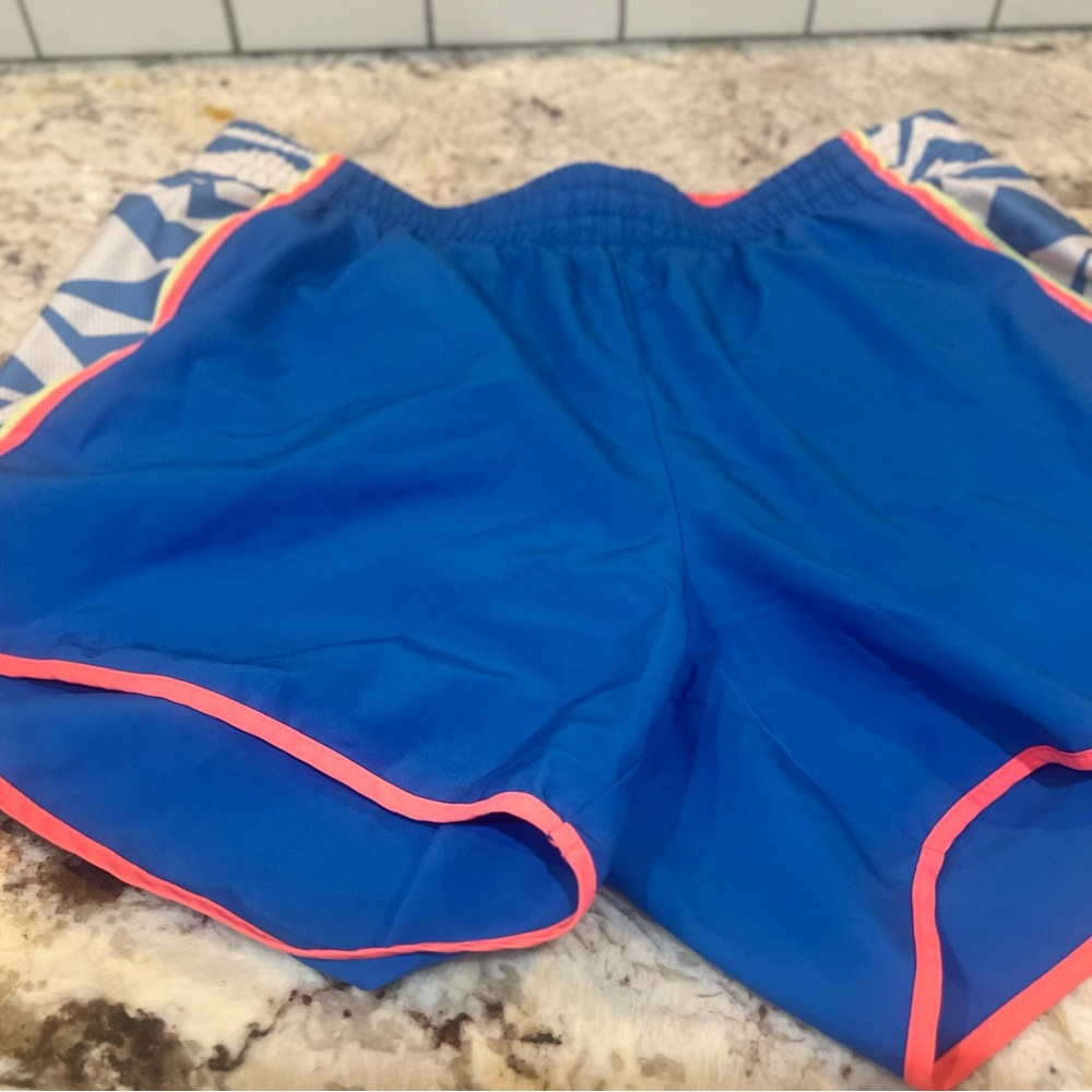 Blue Athletic Shorts with Neon Accents size Medium